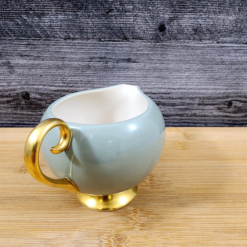 Load image into Gallery viewer, Flintridge Avalon Creamer Floral Sage Green Gold Trim Ceramic
