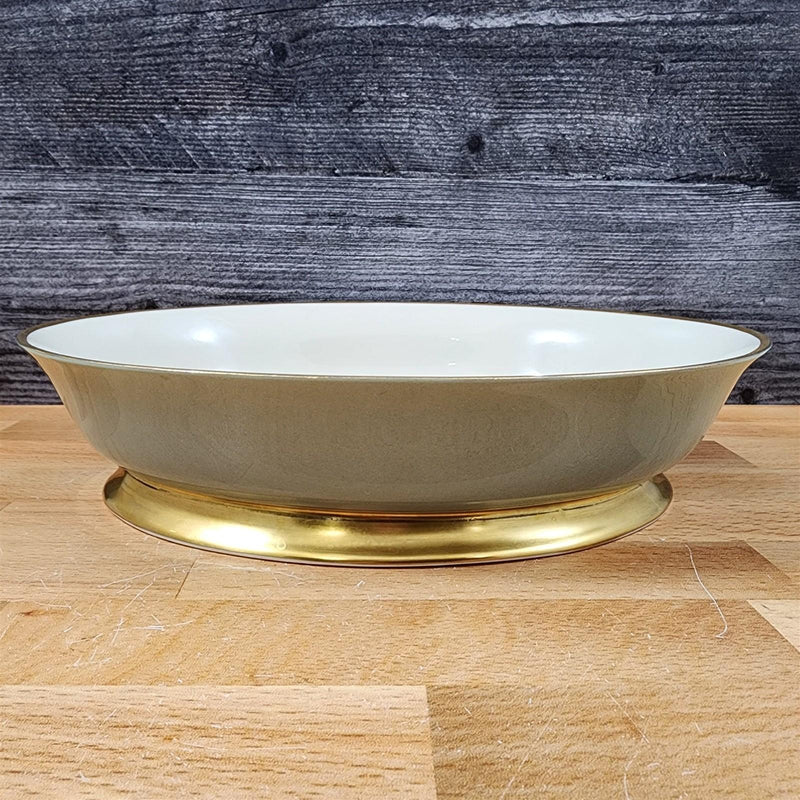 Load image into Gallery viewer, Flintridge Avalon Oval Vegetable Bowl loral Sage Green Gold Trim Ceramic
