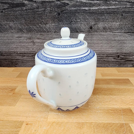 CX78 White Porcelain Teapot With Lid Rice Eye Dragon Tea Pot Serveware