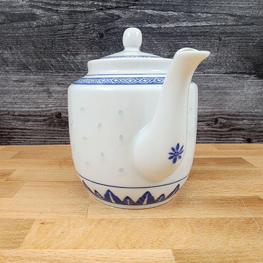 CX78 White Porcelain Teapot With Lid Rice Eye Dragon Tea Pot Serveware