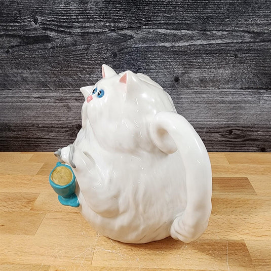 Cat with Mouse Teapot Animal Ceramic Decorative Tea Pot Décor Blue Sky Clayworks