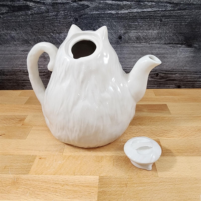 Load image into Gallery viewer, Cat with Mouse Teapot Animal Ceramic Decorative Tea Pot Décor Blue Sky Clayworks

