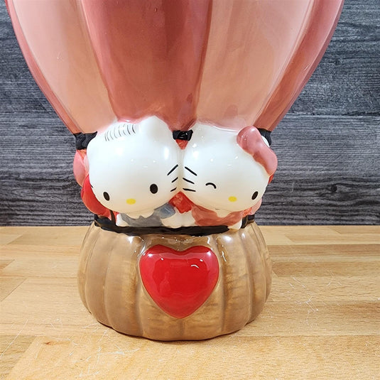 Hello Kitty Dear Daniel Luv Pink Hot Air Balloon Cookie Jar Blue Sky Ceramic