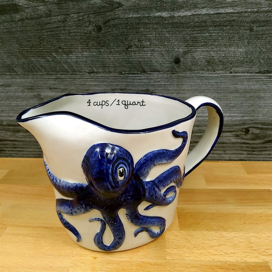 Octopus Measuring Cup 1 Quart Ceramic Batter Bowl by Blue Sky Goldminc
