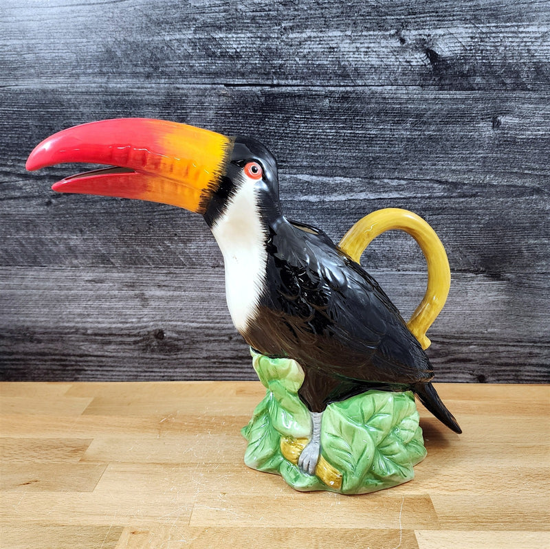 Load image into Gallery viewer, Toucan Pitcher Embossed Water Jug Ceramic by Blue Sky
