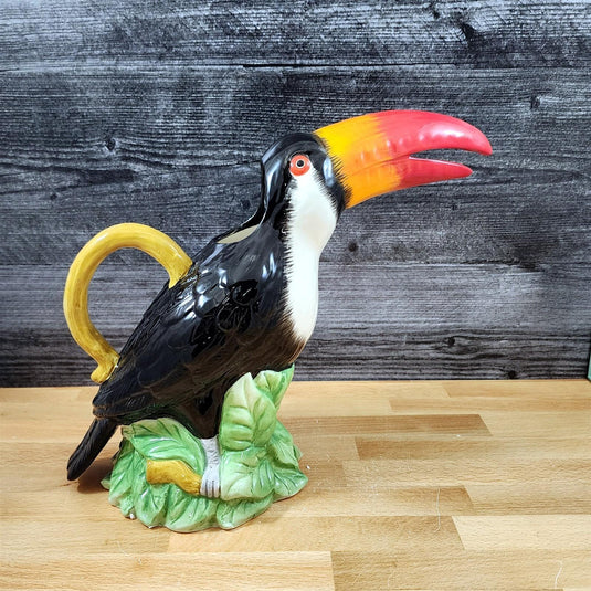 Toucan Pitcher Embossed Water Jug Ceramic by Blue Sky