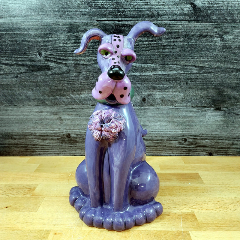 Load image into Gallery viewer, Whimsical Purple Dog Teapot Zappy Ceramic Tea Pot Violet Canine by Blue Sky
