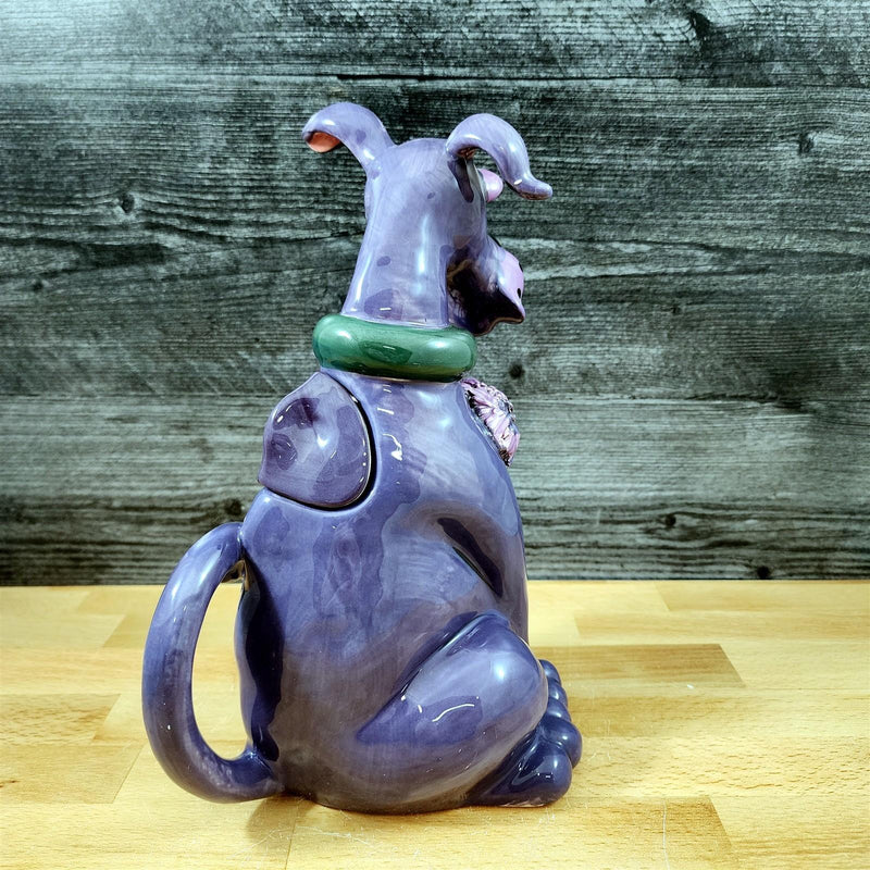 Load image into Gallery viewer, Whimsical Purple Dog Teapot Zappy Ceramic Tea Pot Violet Canine by Blue Sky
