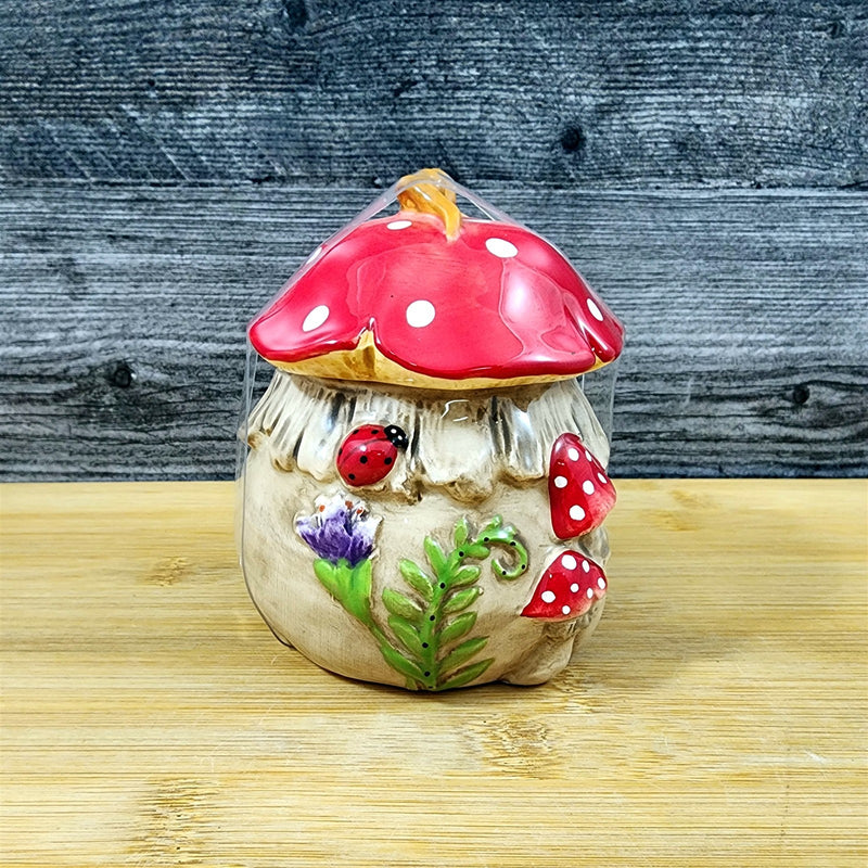 Load image into Gallery viewer, Toadstool Mushroom Sugar Bowl Woodland Rustic Garden Ceramic Blue Sky Goldminc
