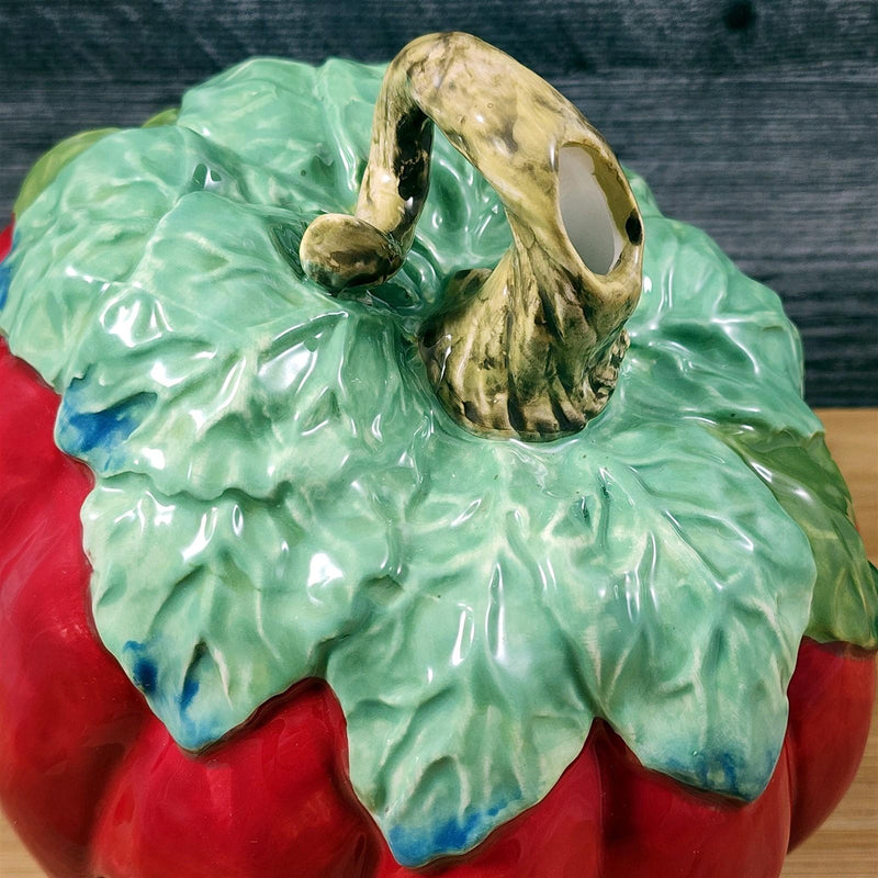 Load image into Gallery viewer, Tomato House Candle Holder Tealight Whimsical Ceramic Red Blue Sky Goldminc
