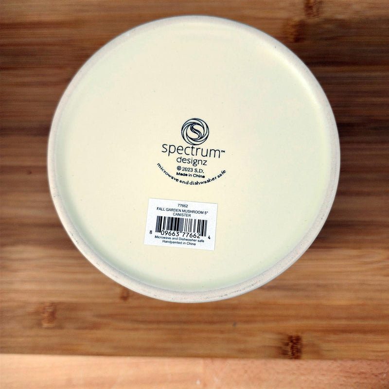 Load image into Gallery viewer, Garden Mushroom Canister Embossed Ceramic Blue Sky 5" Kitchen Utensil Holder
