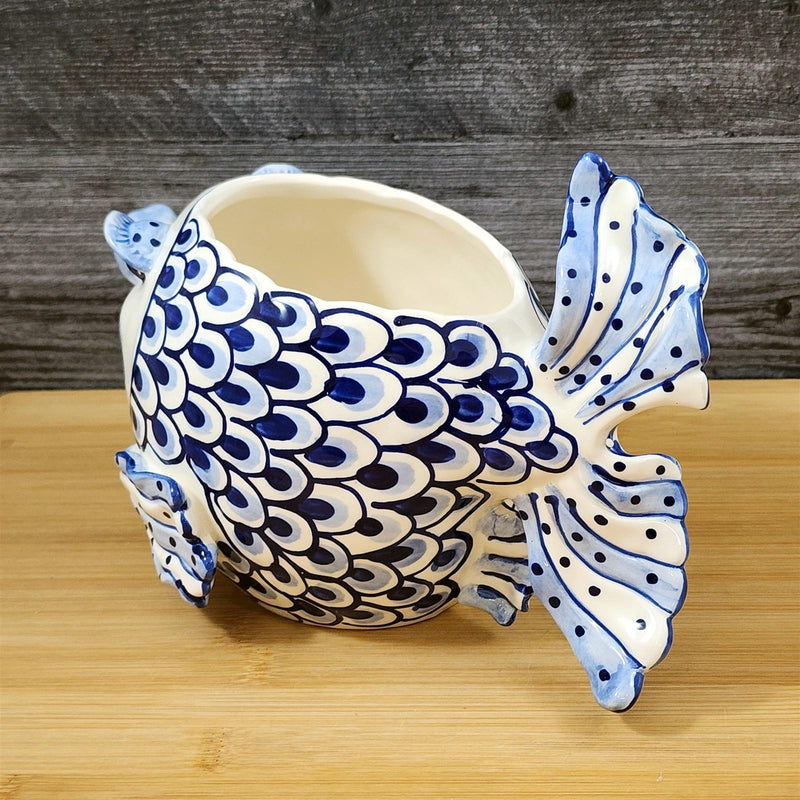 Load image into Gallery viewer, Fish Planter Succulent Plant Pot Holder Ceramic Sea Life Coastal Blue Sky Diane
