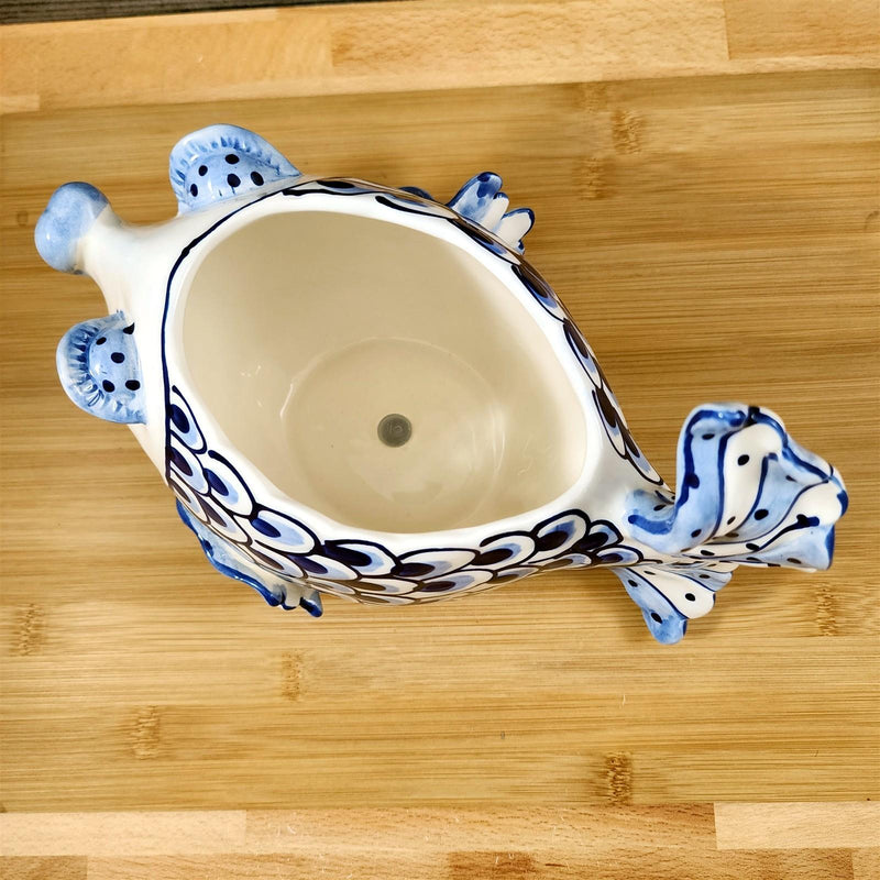Load image into Gallery viewer, Fish Planter Succulent Plant Pot Holder Ceramic Sea Life Coastal Blue Sky Diane
