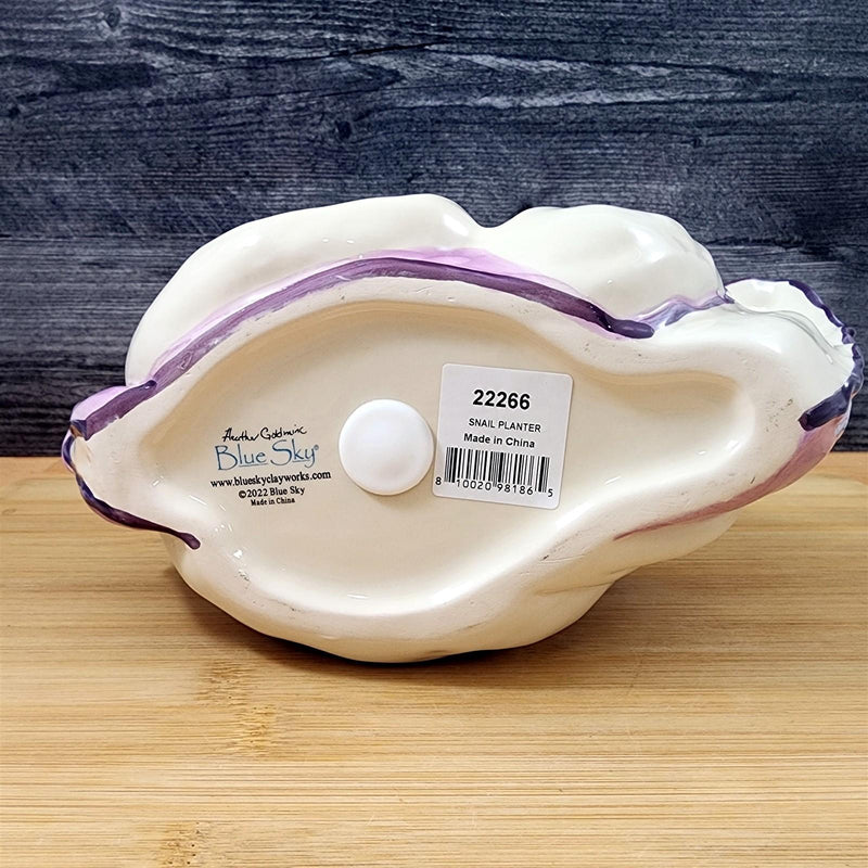 Load image into Gallery viewer, Snail Planter Succulent Plant Pot Holder White Ceramic Blue Sky Goldminc
