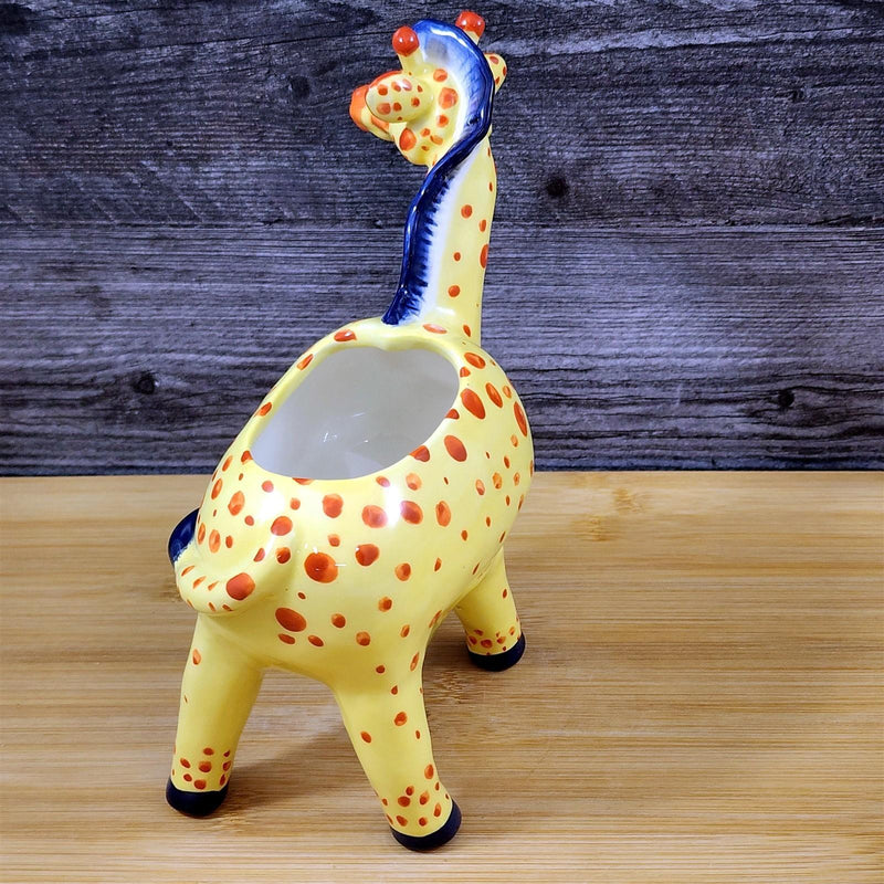 Load image into Gallery viewer, Giraffe Planter Succulent Plant Pot Holder Yellow Ceramic Blue Sky Goldminc
