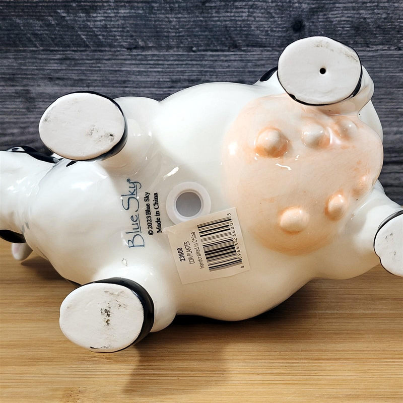 Load image into Gallery viewer, Cow Planter Utensil Succulent Plant Pot Holder Farm Barnyard Ceramic Blue Sky
