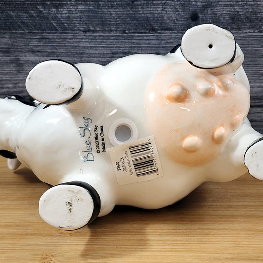 Cow Planter Utensil Succulent Plant Pot Holder Farm Barnyard Ceramic Blue Sky