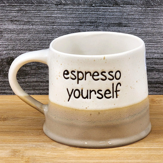 Ceramic Mug Expresso Yourself Coffee Lover Cup Ceramic Brown by Blue Sky 17oz