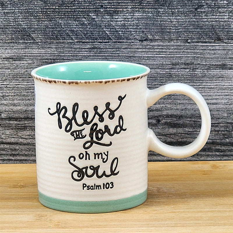 Load image into Gallery viewer, Religious Coffee Mug Psalm 103 Inspirational Saying Tea Cup Ceramic Blue Sky
