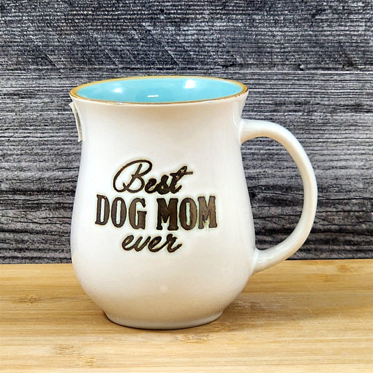 Mom Dog Lover Coffee Mug Inspirational Ceramic Tea Cup Blue Sky 21oz
