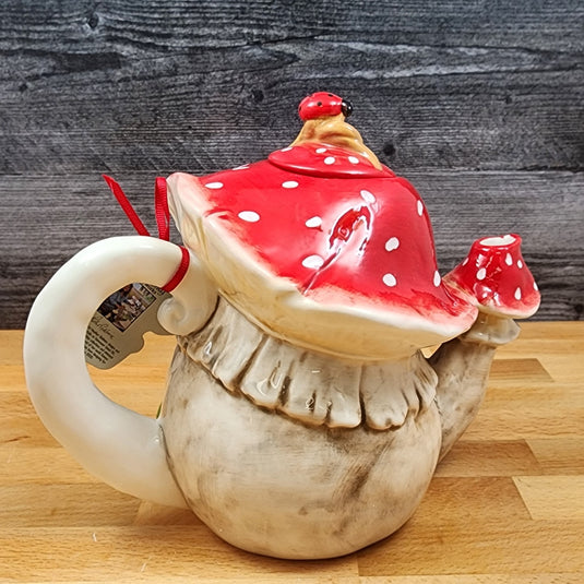 Mushroom Teapot Ceramics Tea Pot by Blue Sky Heather Goldminc Floral Decor