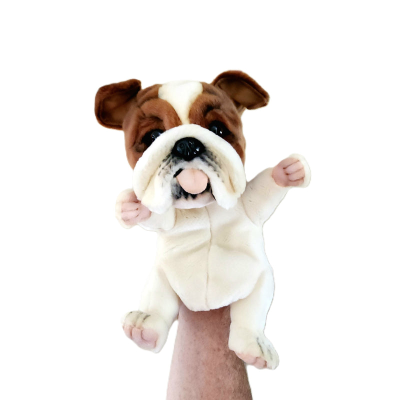 Load image into Gallery viewer, British Bulldog Puppet True to Life Look Soft Plush Animal Learning Toys
