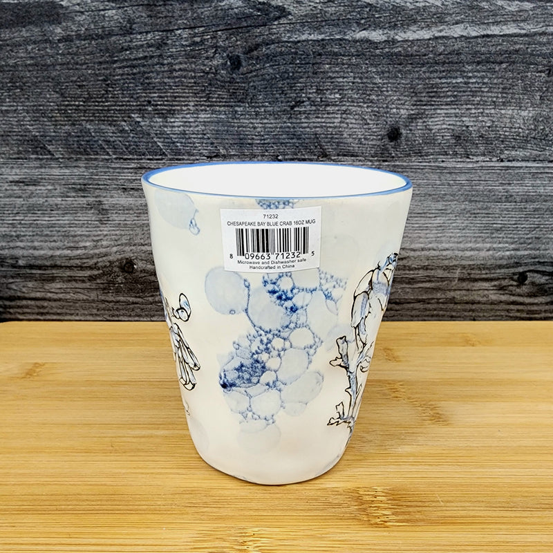 Load image into Gallery viewer, Chesapeake Bay Crab Coffee Mug 16oz (473ml) Embossed Ceramic Tea Cup Blue Sky
