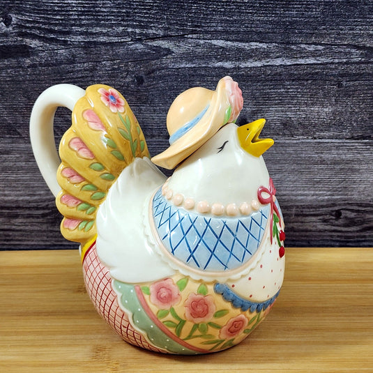 Chicken Teapot Whimsical Floral Ceramics Farm Animal Henny by Blue Sky Goldminc