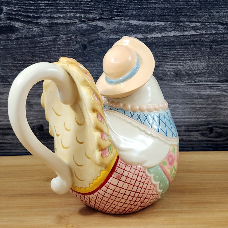 Load image into Gallery viewer, Chicken Teapot Whimsical Floral Ceramics Farm Animal Henny by Blue Sky Goldminc
