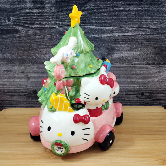 Hello Kitty My Melody Cookie Jar Joy Ride Car Christmas Tree Blue Sky Ceramic