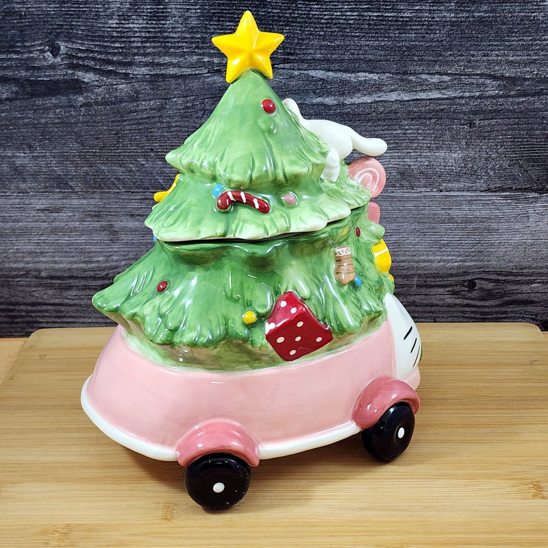 Load image into Gallery viewer, Hello Kitty My Melody Cookie Jar Joy Ride Car Christmas Tree Blue Sky Ceramic
