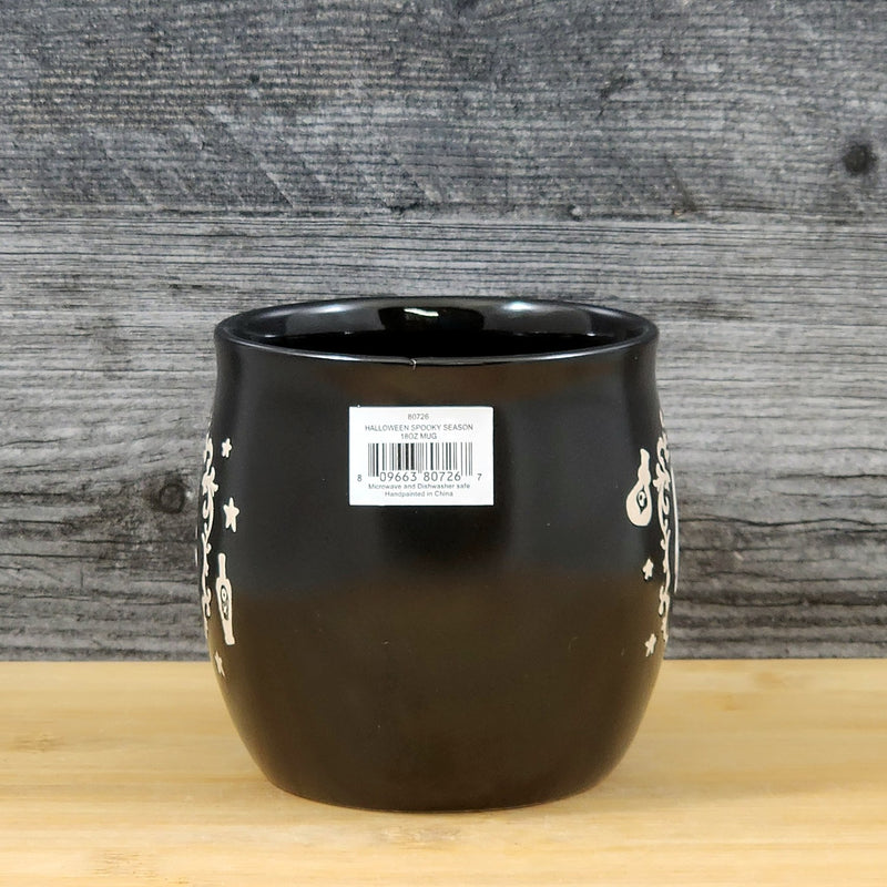 Load image into Gallery viewer, Halloween Ghost Mug Spooky Black Ceramic Coffee Tea Cup by Blue Sky 18oz
