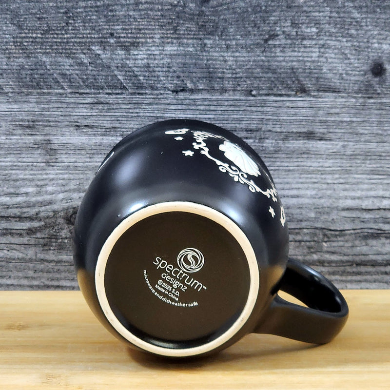 Load image into Gallery viewer, Halloween Ghost Mug Spooky Black Ceramic Coffee Tea Cup by Blue Sky 18oz
