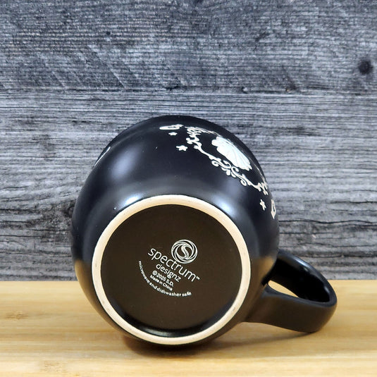 Halloween Ghost Mug Spooky Black Ceramic Coffee Tea Cup by Blue Sky 18oz