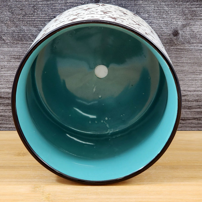 Load image into Gallery viewer, Cat Planter Utensil Organizer Herb Succulent flower Pot Ceramic Blue Sky 5in

