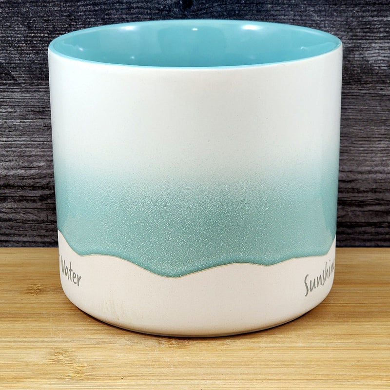 Load image into Gallery viewer, Ocean Beach Planter Ceramic Utensil Organizer Herb Succulent Pot Blue Sky 6.5in
