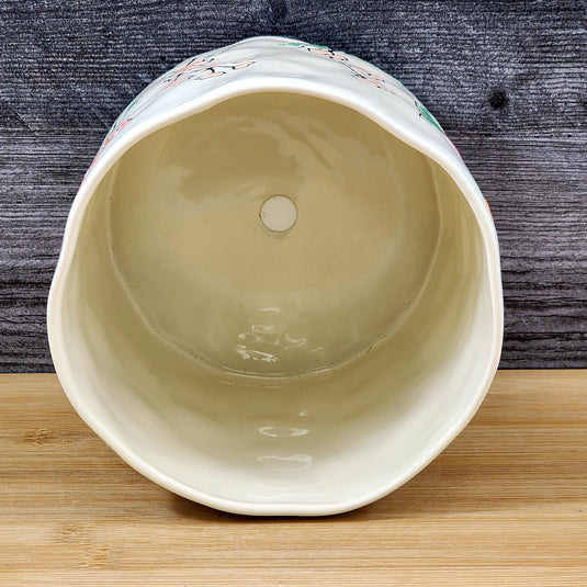 Wildflower Planter Utensil Organizer Succulent Pot Ceramic Crock Blue Sky 6.5in