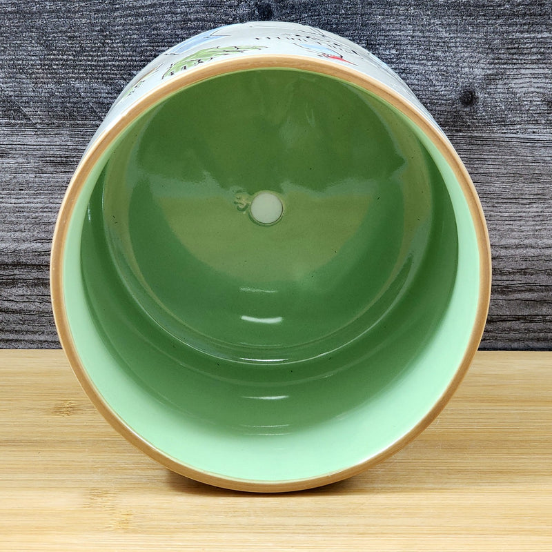 Load image into Gallery viewer, Garden Lover Planter Utensil Holder Green Succulent Plant Ceramic Blue Sky 5 In
