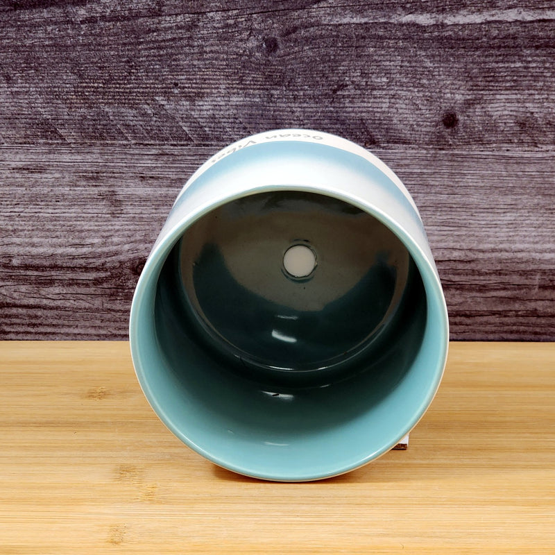 Load image into Gallery viewer, Planter Ocean Beach Ceramic Utensil Organizer Herb Succulent Blue Sky 5in

