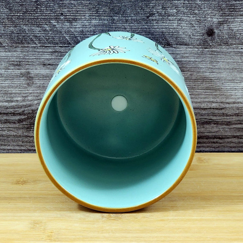 Load image into Gallery viewer, Daisy Bee Field Planter Utensil Organizer Succulent Plant Ceramic Blue Sky 5in
