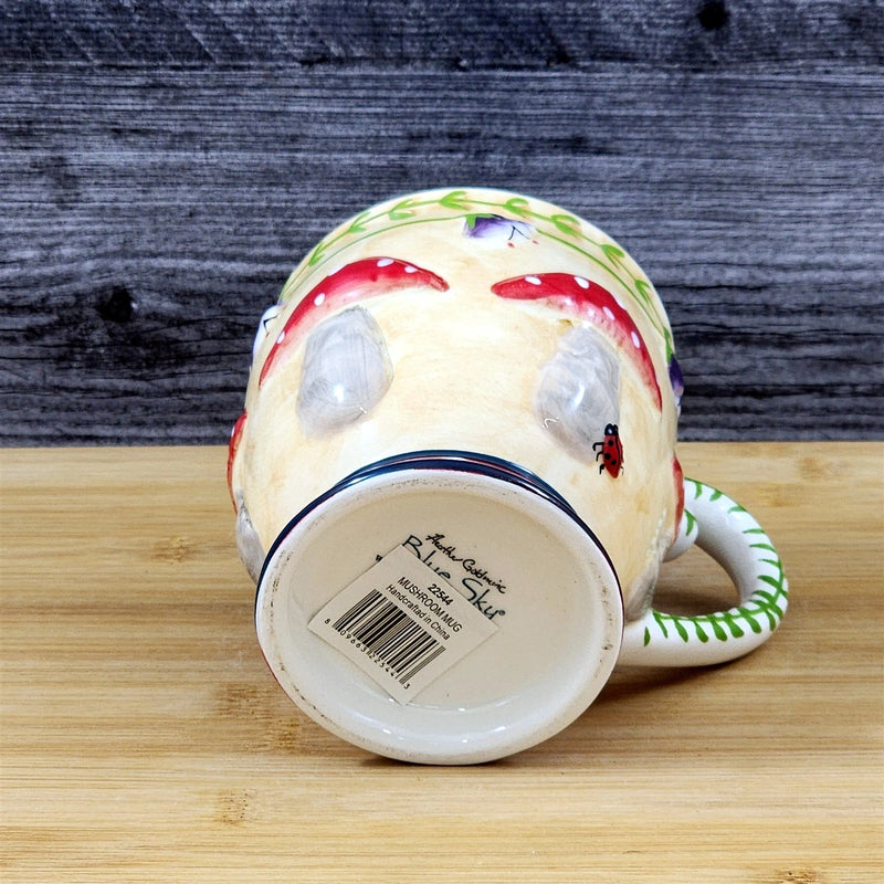 Load image into Gallery viewer, Mushroom Coffee Mug 3D Floral Ceramic Toadstools Tea Cup Blue Sky Goldminc
