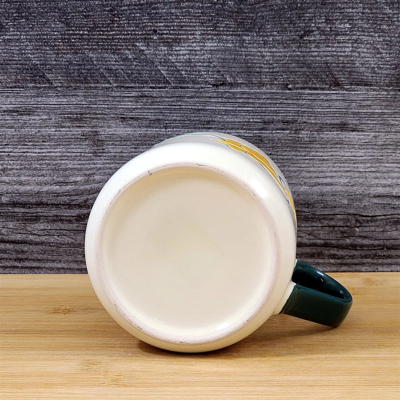 Load image into Gallery viewer, Daffodil Coffee Mug Ceramic Yellow White Floral Embossed 18 oz Tea Cup Blue Sky
