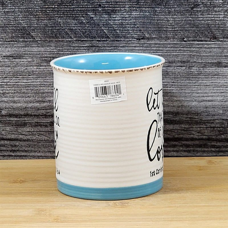 Load image into Gallery viewer, Religious Coffee Mug Corinthians 16:4 Inspirational Tea Cup Ceramic Blue Sky
