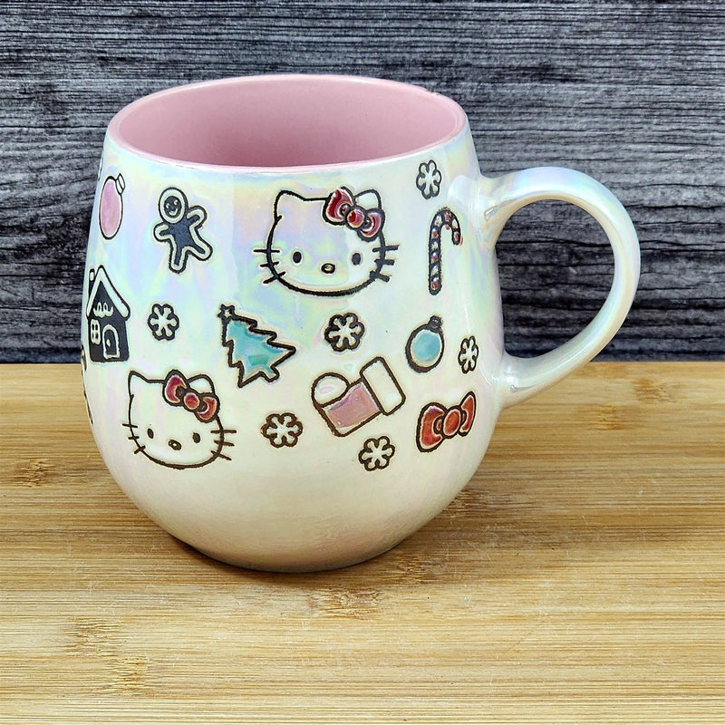Load image into Gallery viewer, Hello Kitty Christmas Mug Pink Ceramic Holiday Coffee Tea Cup 21oz Blue Sky
