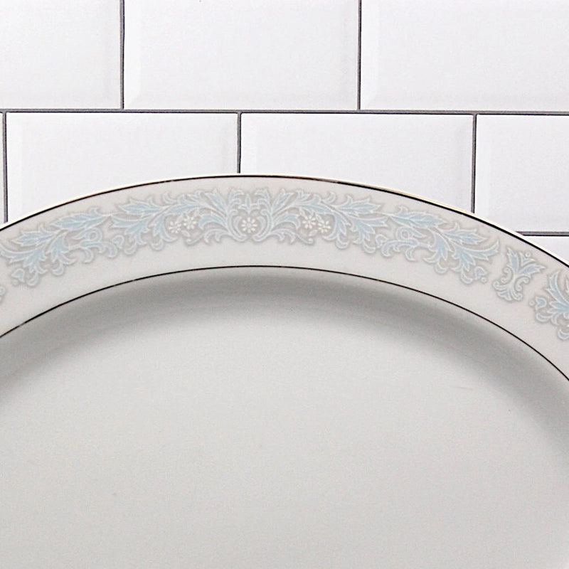 Load image into Gallery viewer, Bluedale Oval Serving Platter 10" Ceramic Blue White Flowers by Fine China Japan
