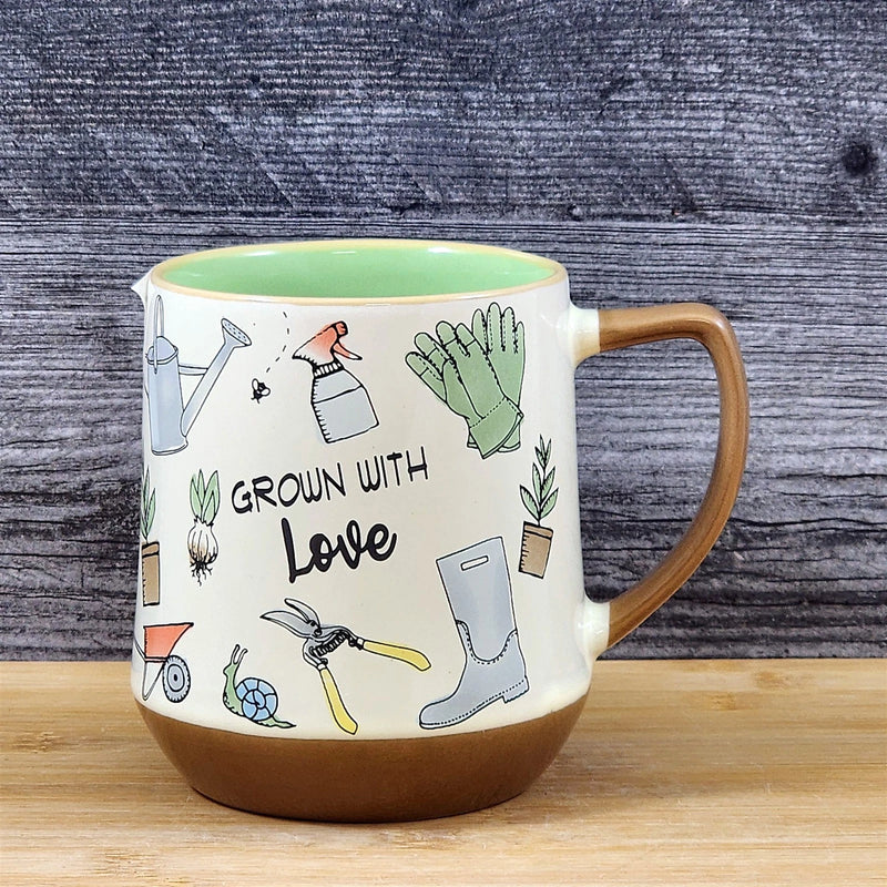 Load image into Gallery viewer, Garden Lover Coffee Mug Watering Can Gloves Plant Tea Cup Ceramic Blue Sky 18oz
