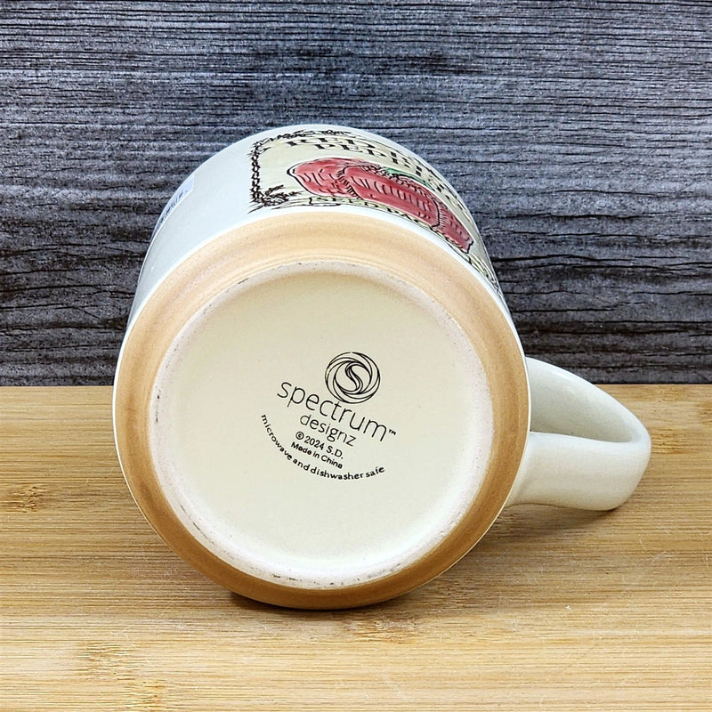 Load image into Gallery viewer, Red Bell Pepper Coffee Mug Ceramic Tea Cup Embossed Garden Blue Sky 17oz
