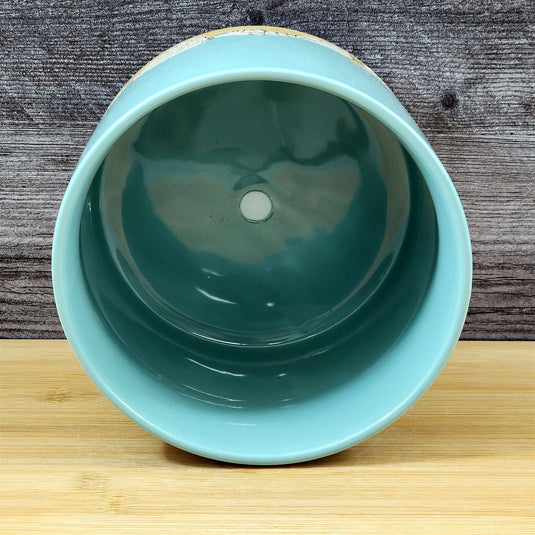 Beach Shells Planter Ceramic Utensil Organizer Herb Succulent Blue Sky 6.5in