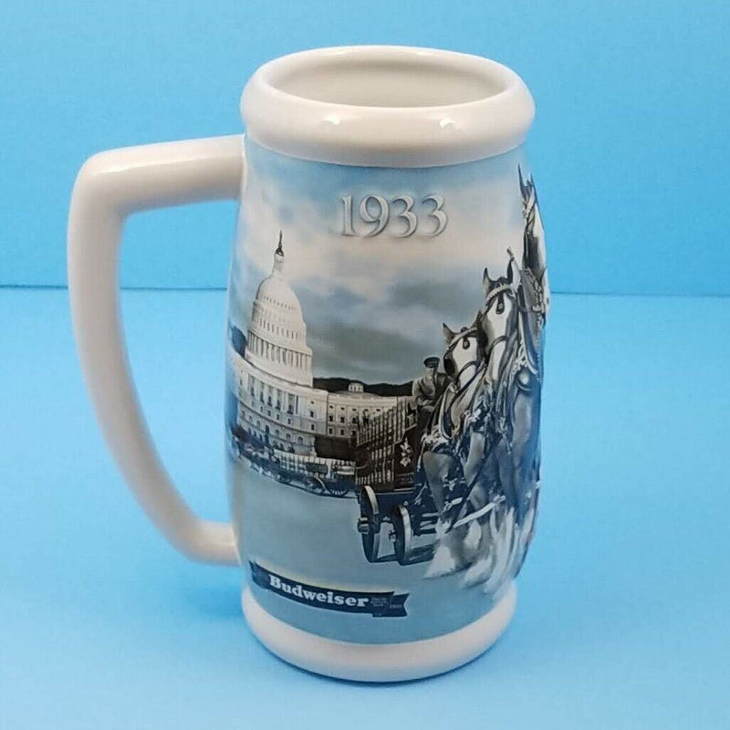 Load image into Gallery viewer, 2009 Christmas Budweiser Stein Mug Gift Box and COA A Holiday Tradition CS699
