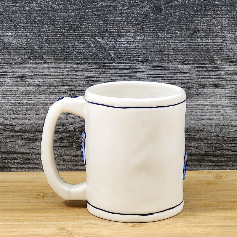 Load image into Gallery viewer, Magic Sea Star Fish Cobalt Coffee Mug Embossed Nautical Tea Cup Ceramic Blue Sky
